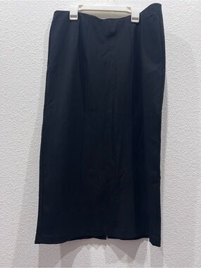 Eileen Fisher Black Straight Midi Skirt